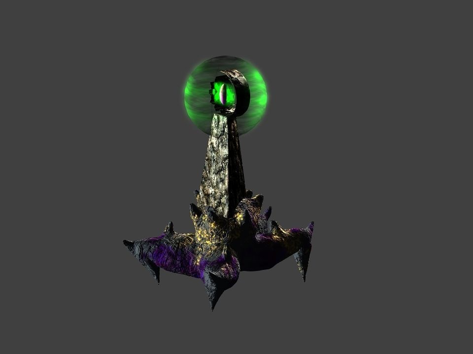 Cursed watcher tower  Low-poly 3D model_6