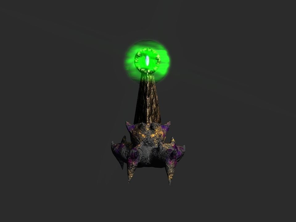 Cursed watcher tower  Low-poly 3D model_15