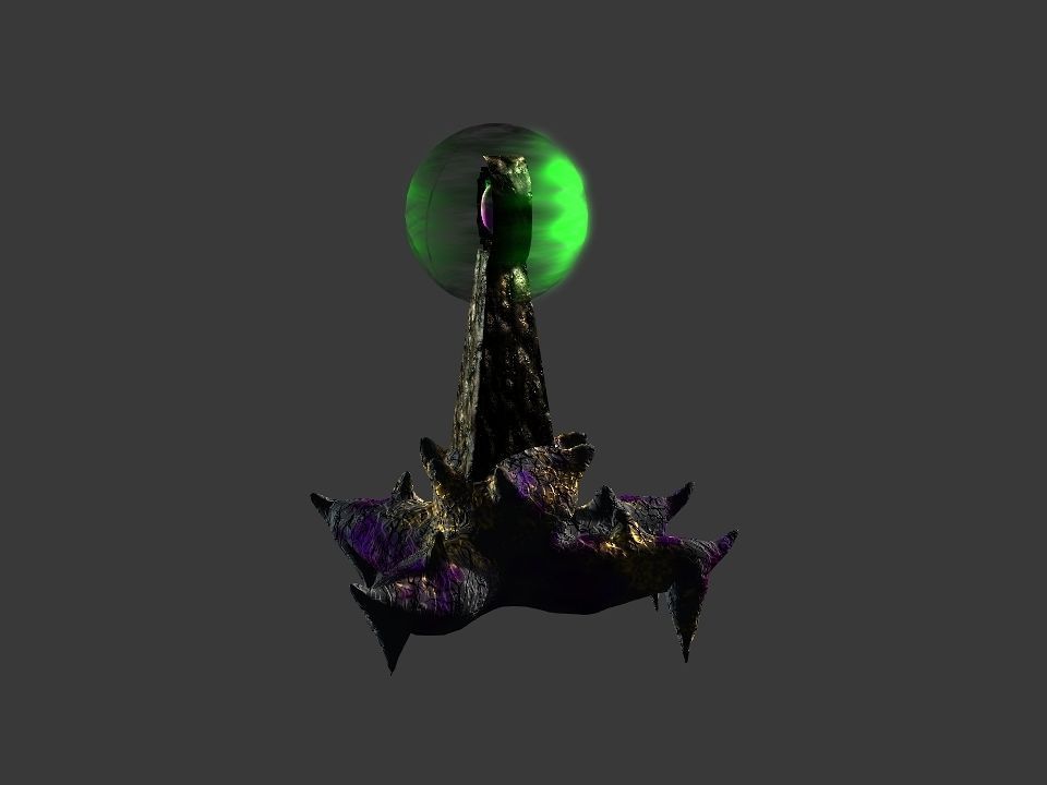 Cursed watcher tower  Low-poly 3D model_8