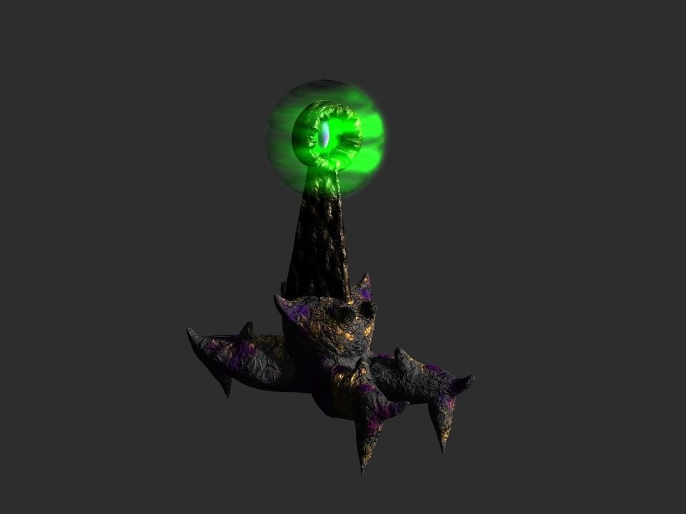 Cursed watcher tower  Low-poly 3D model_11