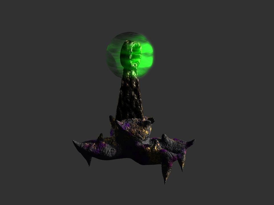Cursed watcher tower  Low-poly 3D model_10