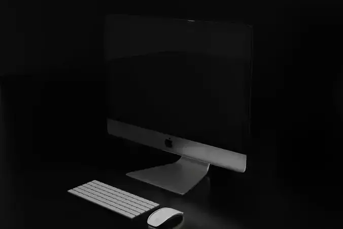 iMac set computer with mouse and keyboard