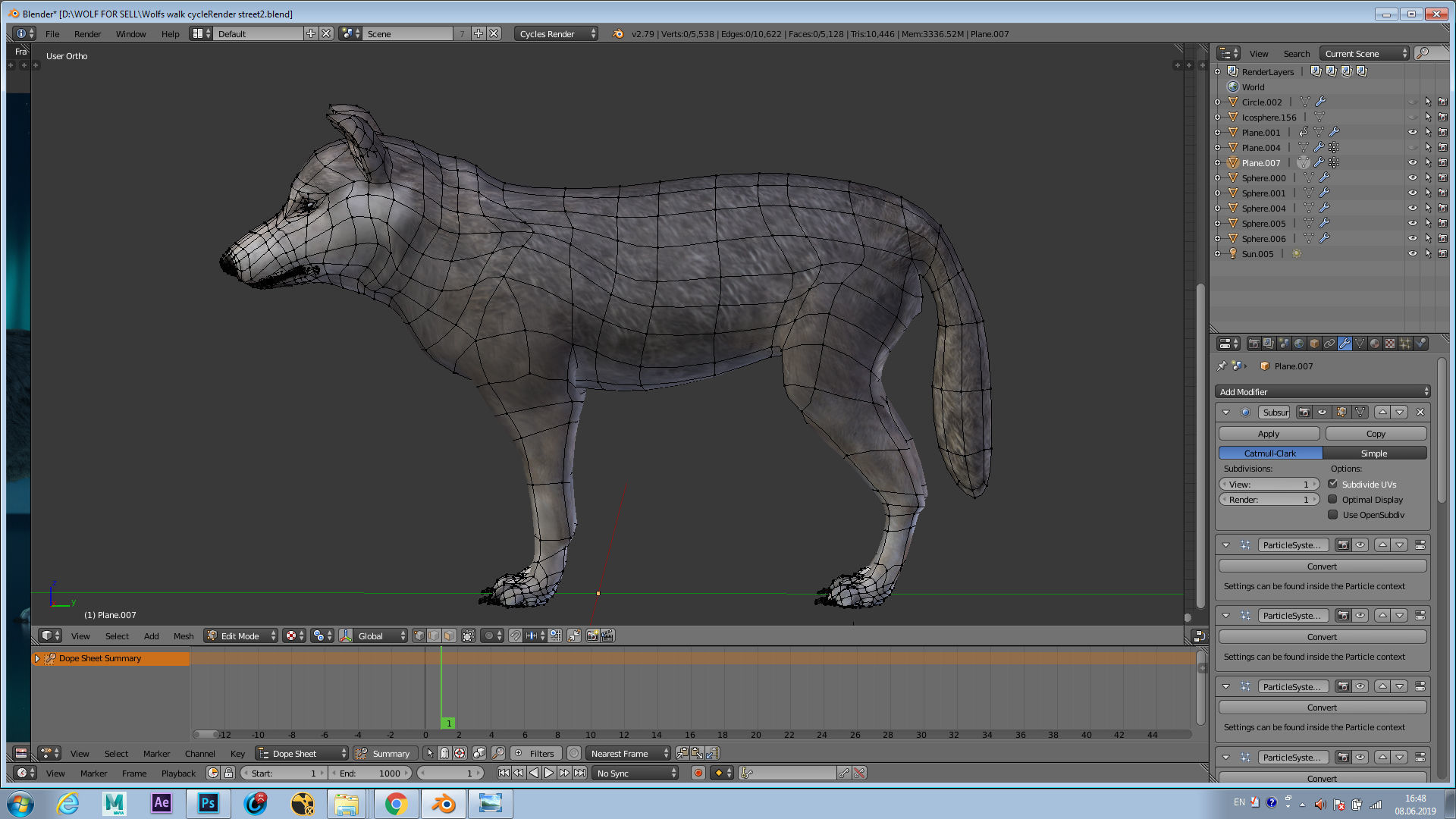 Grey wolf rigged and animated and polar light 3D model_8