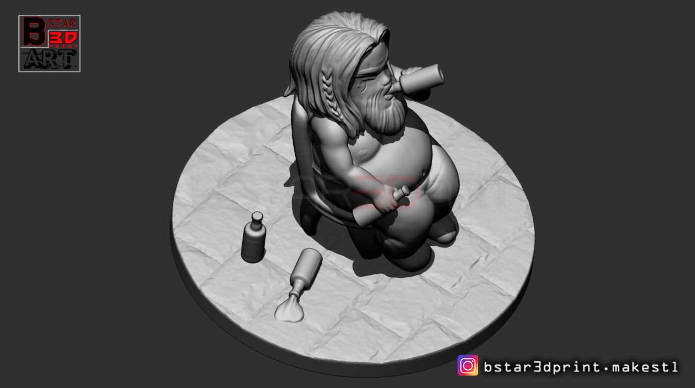 Thor Fat CHIBI version - Avenger 4 -Endgame - from Marvel 3D print model_13
