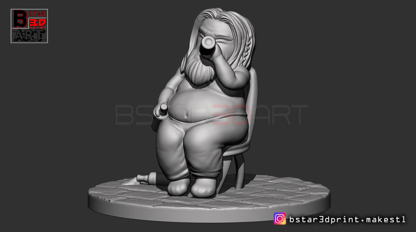 Thor Fat CHIBI version - Avenger 4 -Endgame - from Marvel 3D print model_11