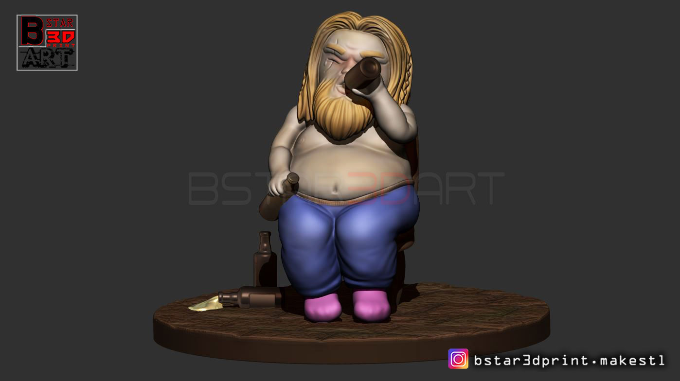 Thor Fat CHIBI version - Avenger 4 -Endgame - from Marvel 3D print model_5