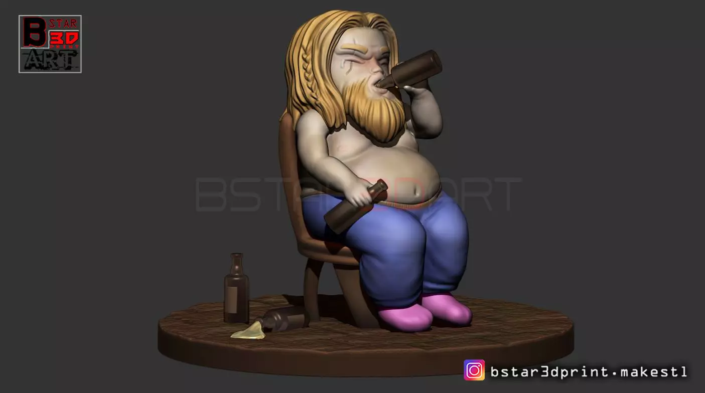 Thor Fat CHIBI version - Avenger 4 -Endgame - from Marvel 3D print model_0