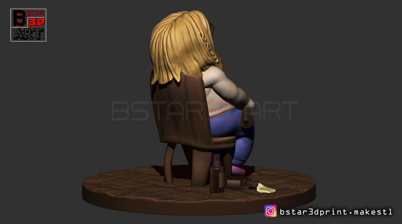 Thor Fat CHIBI version - Avenger 4 -Endgame - from Marvel 3D print model_4