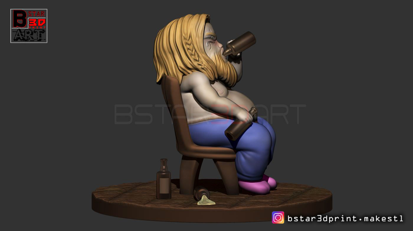 Thor Fat CHIBI version - Avenger 4 -Endgame - from Marvel 3D print model_7