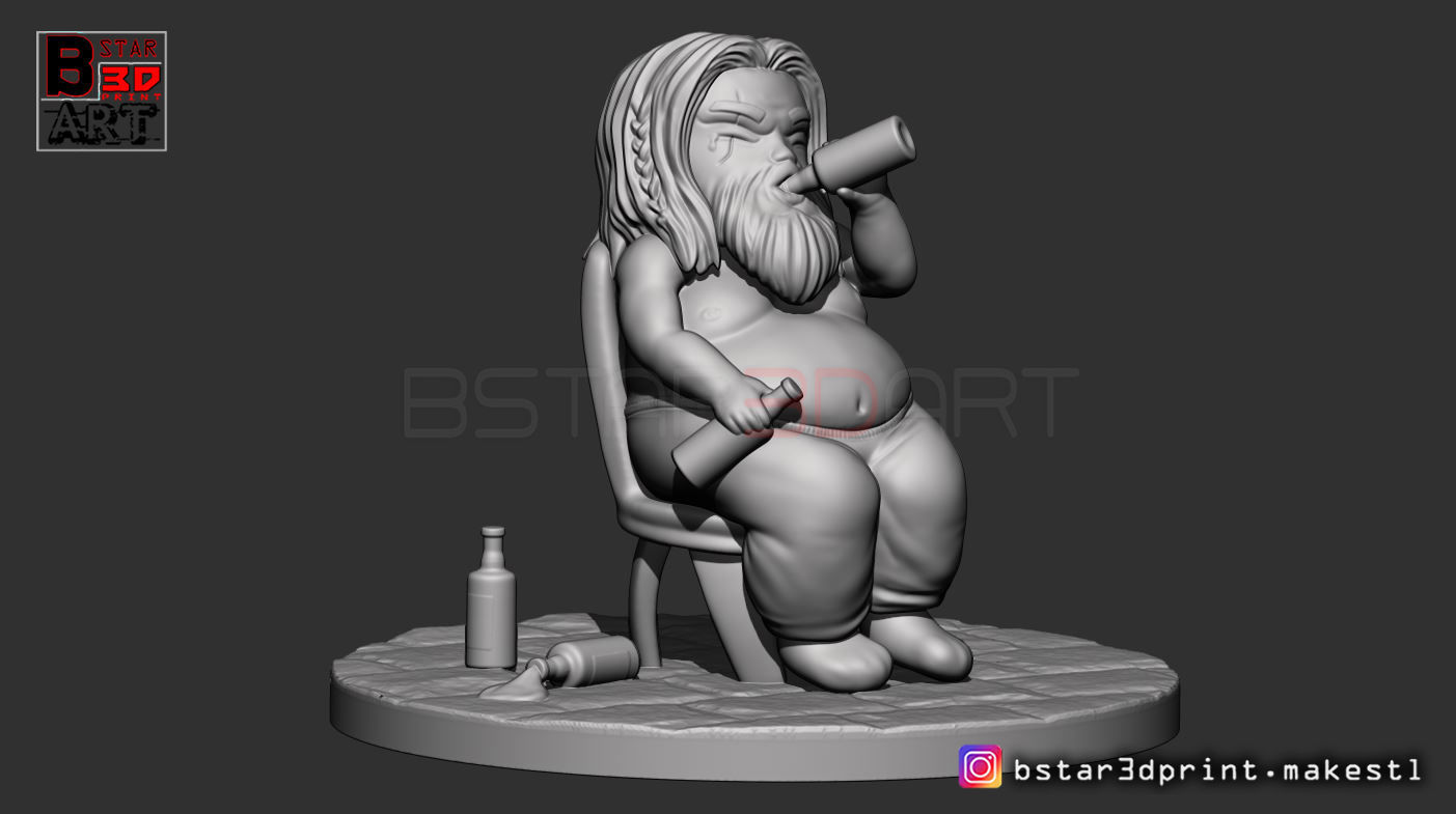 Thor Fat CHIBI version - Avenger 4 -Endgame - from Marvel 3D print model_6
