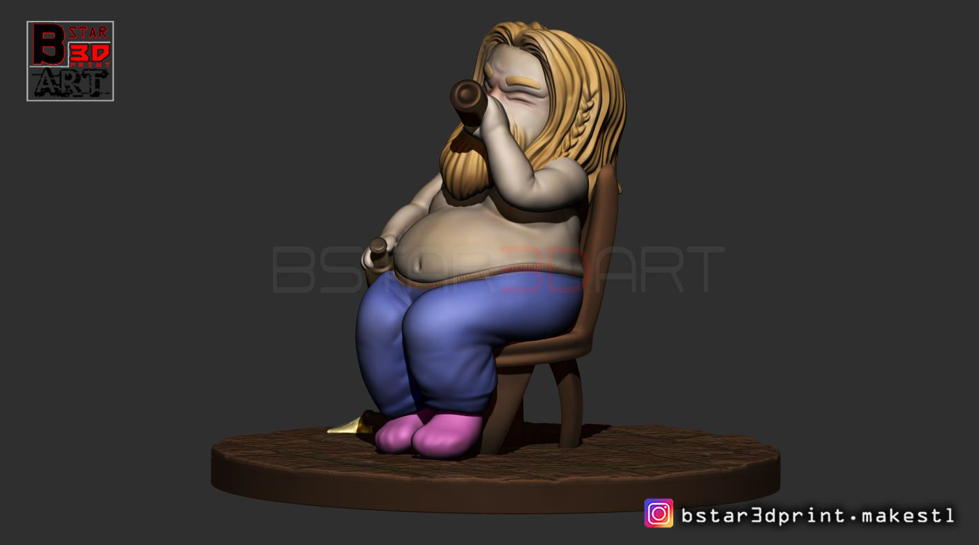 Thor Fat CHIBI version - Avenger 4 -Endgame - from Marvel 3D print model_2