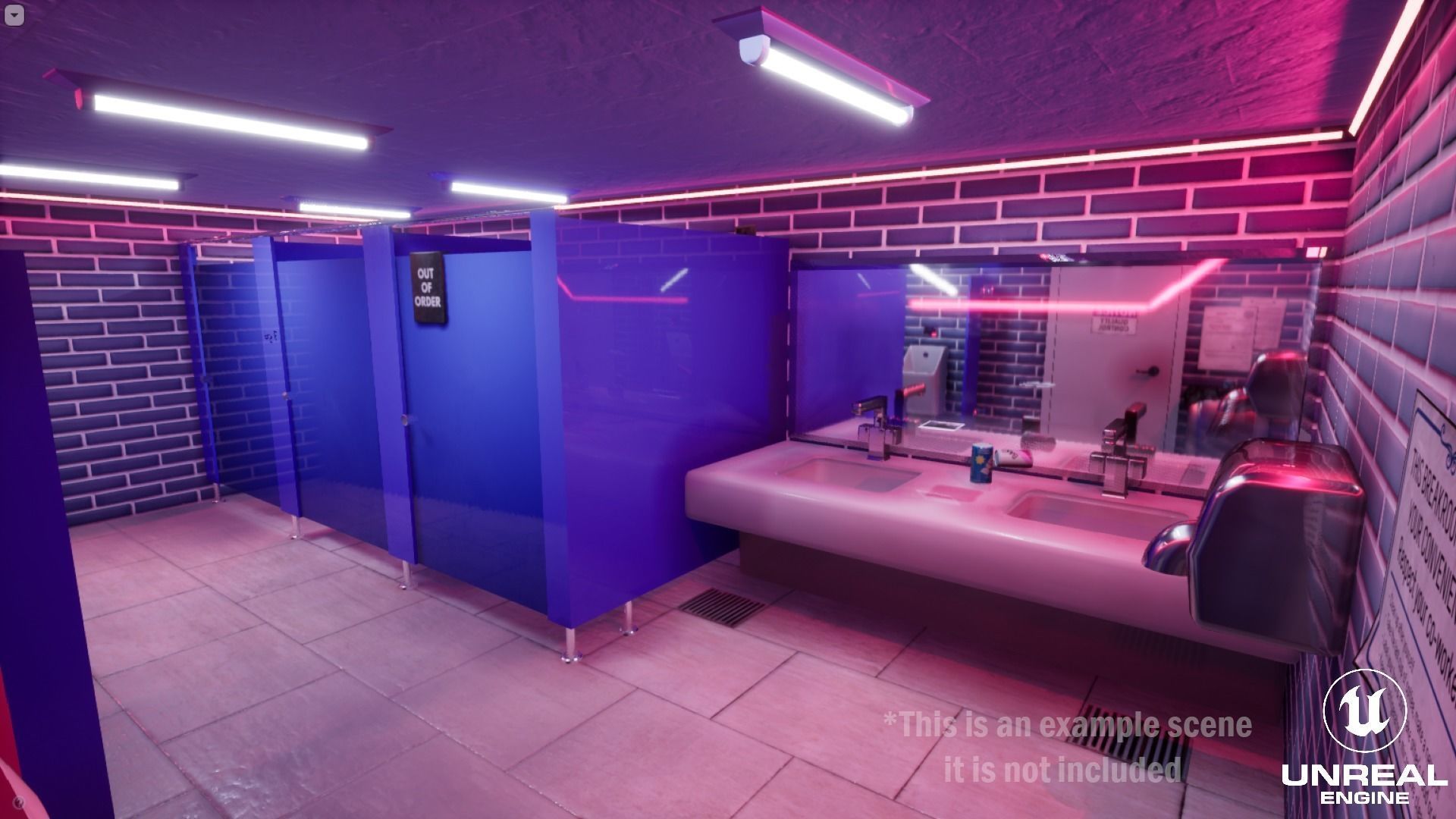 Public Restroom Assets Low-poly 3D model_4