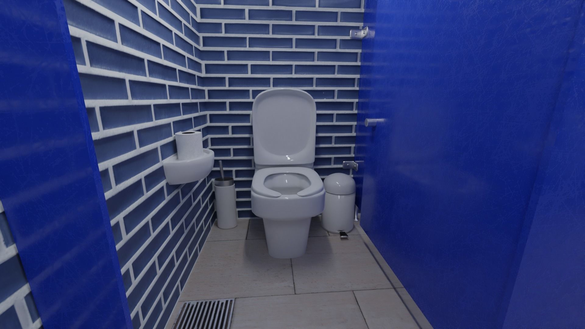 Public Restroom Assets Low-poly 3D model_2