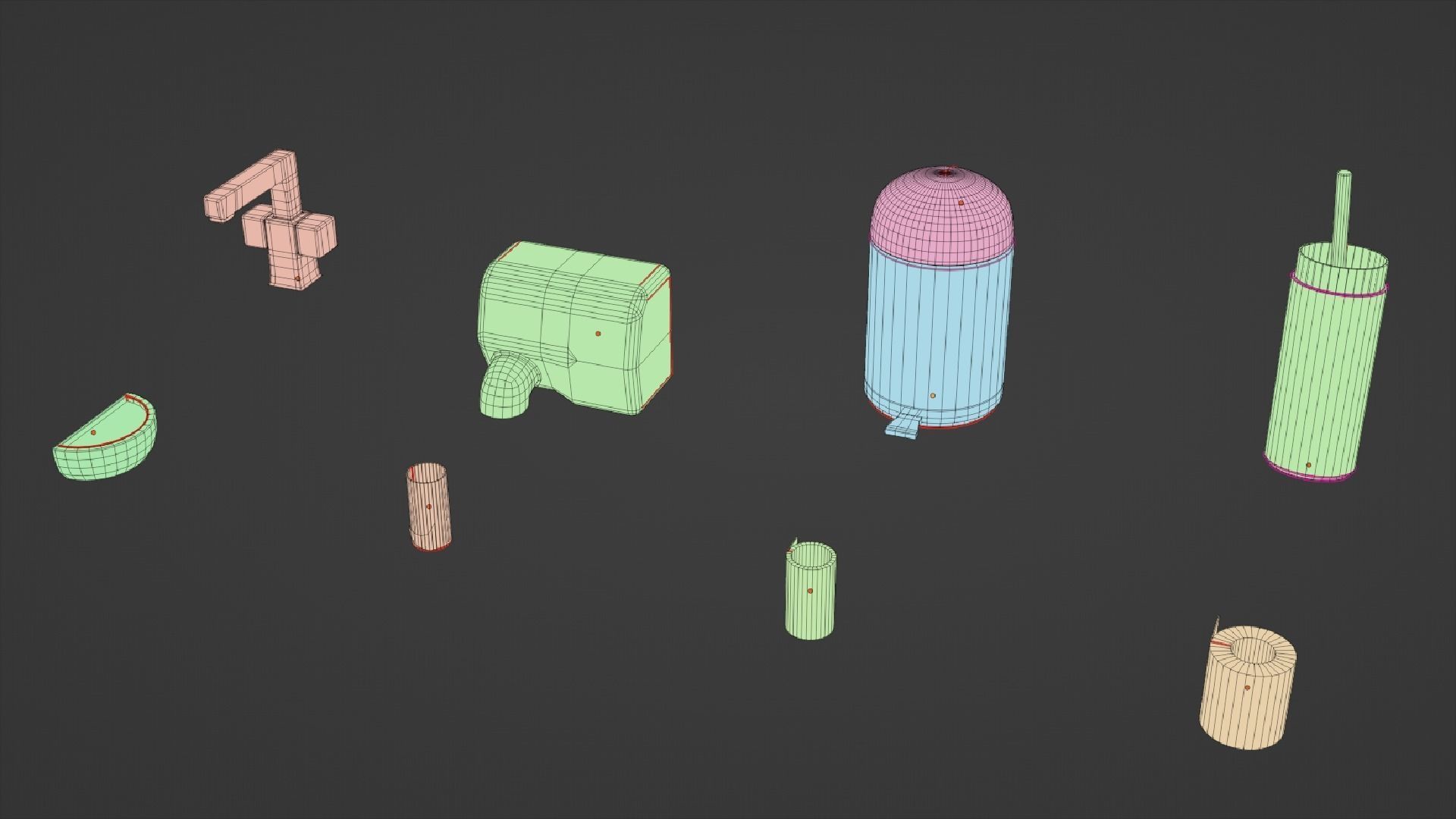 Public Restroom Assets Low-poly 3D model_14