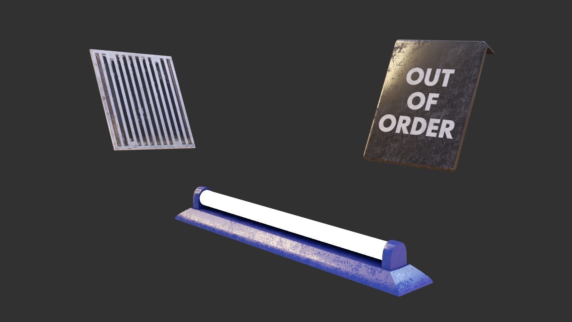 Public Restroom Assets Low-poly 3D model_15