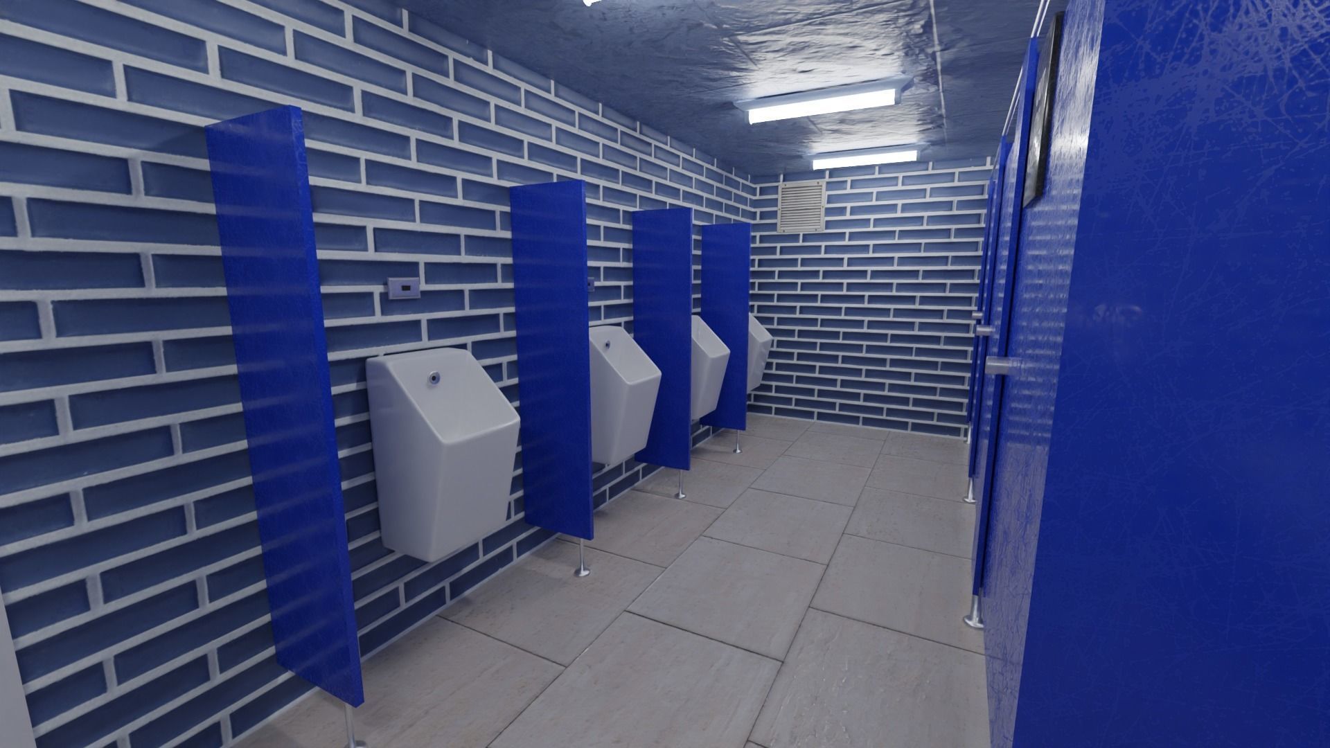 Public Restroom Assets Low-poly 3D model_1