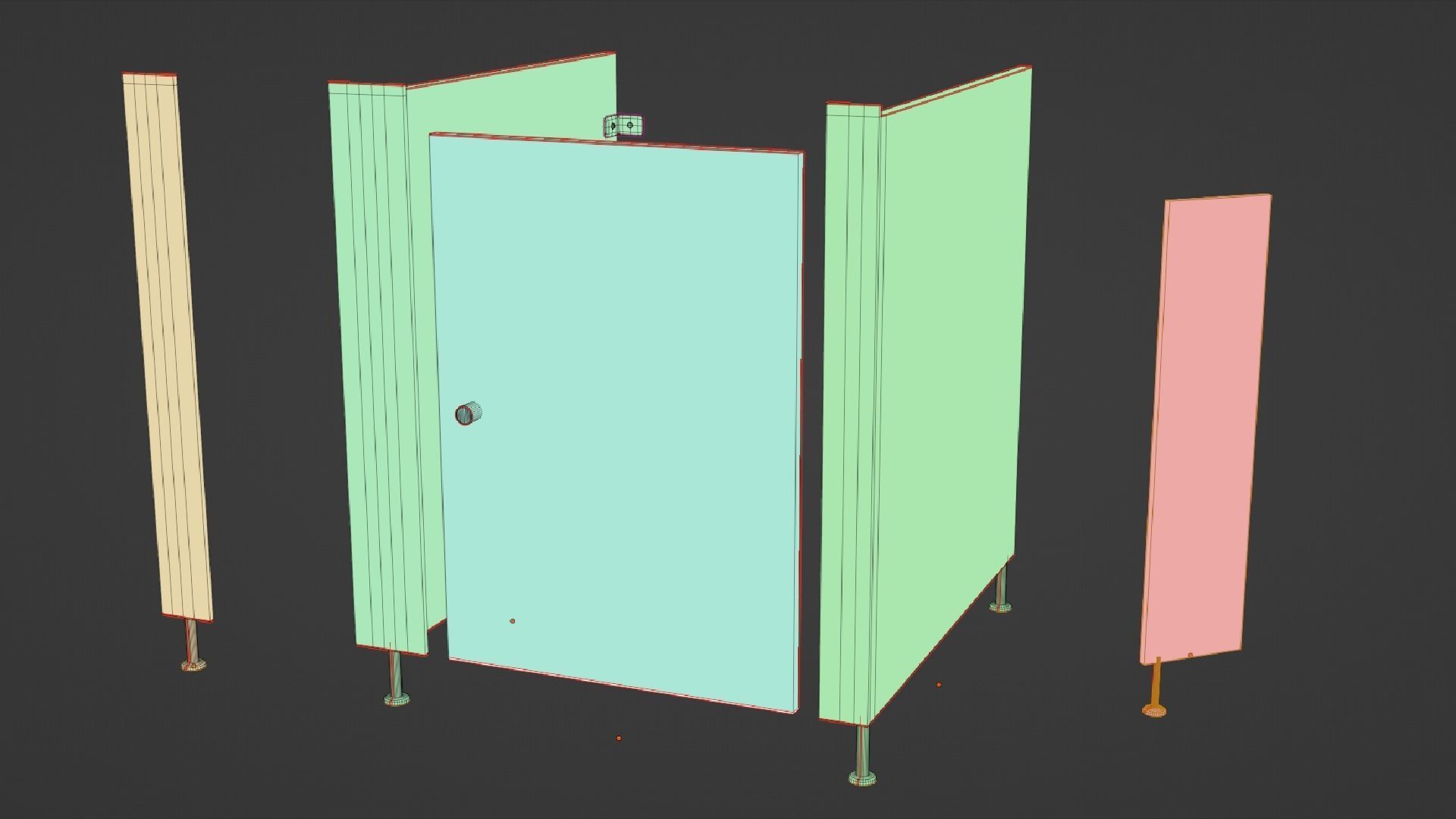 Public Restroom Assets Low-poly 3D model_8