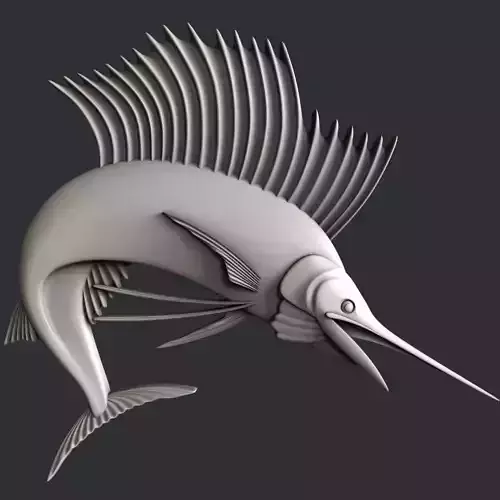 3d STL models for CNC router swordfish 3D model