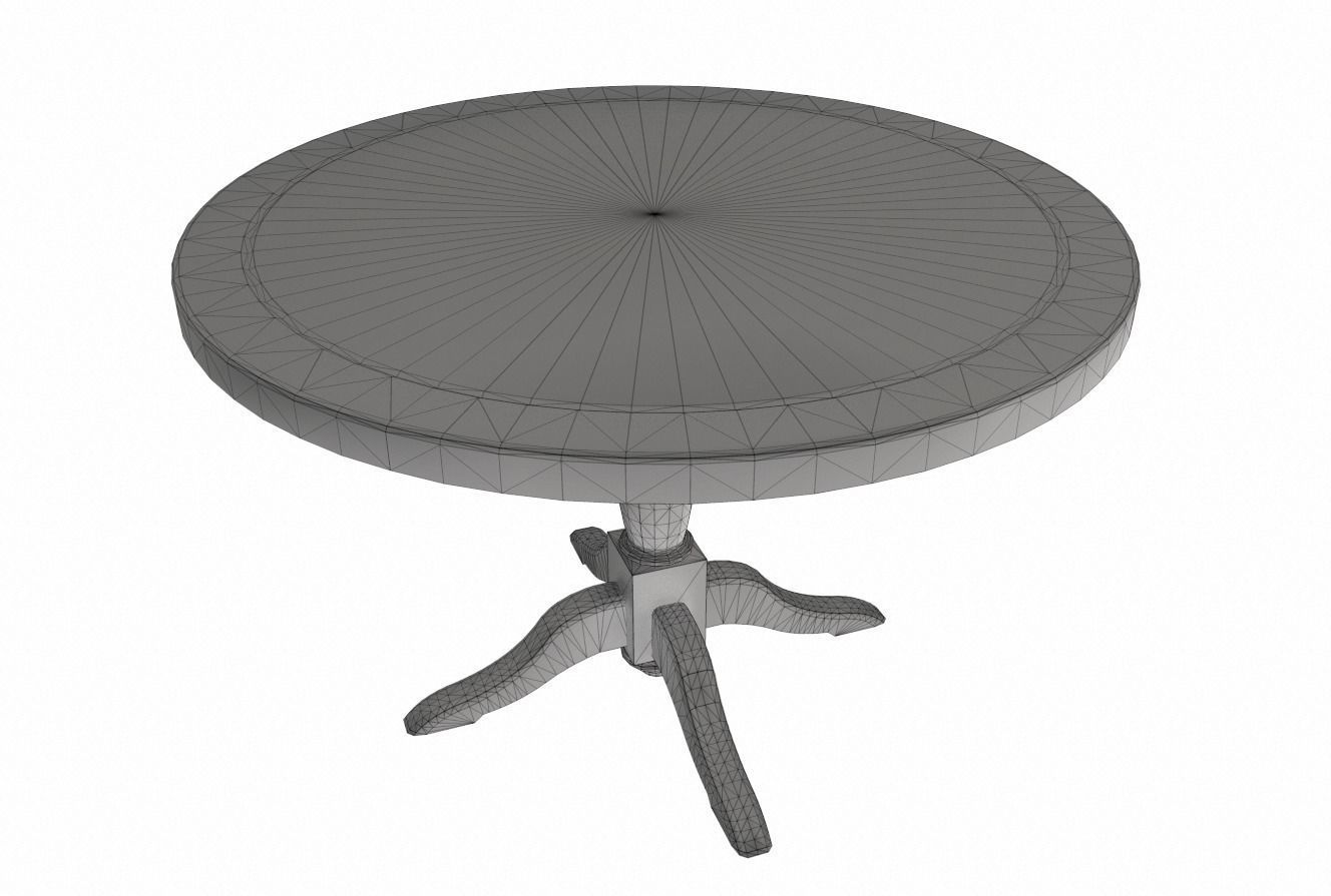 Round Dining Table 17 PBR Low-poly 3D model_5