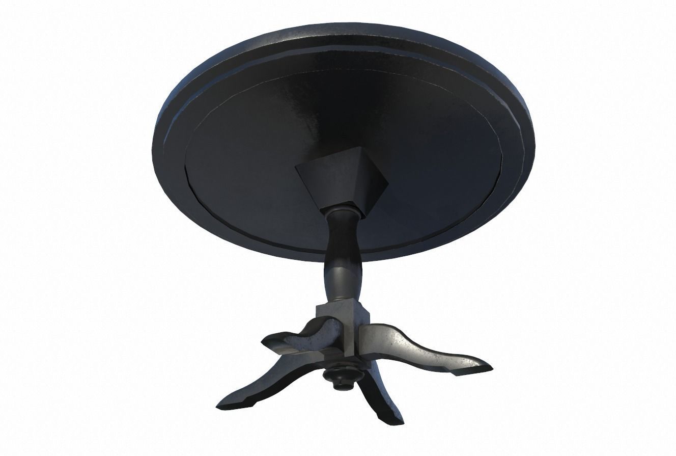 Round Dining Table 17 PBR Low-poly 3D model_3