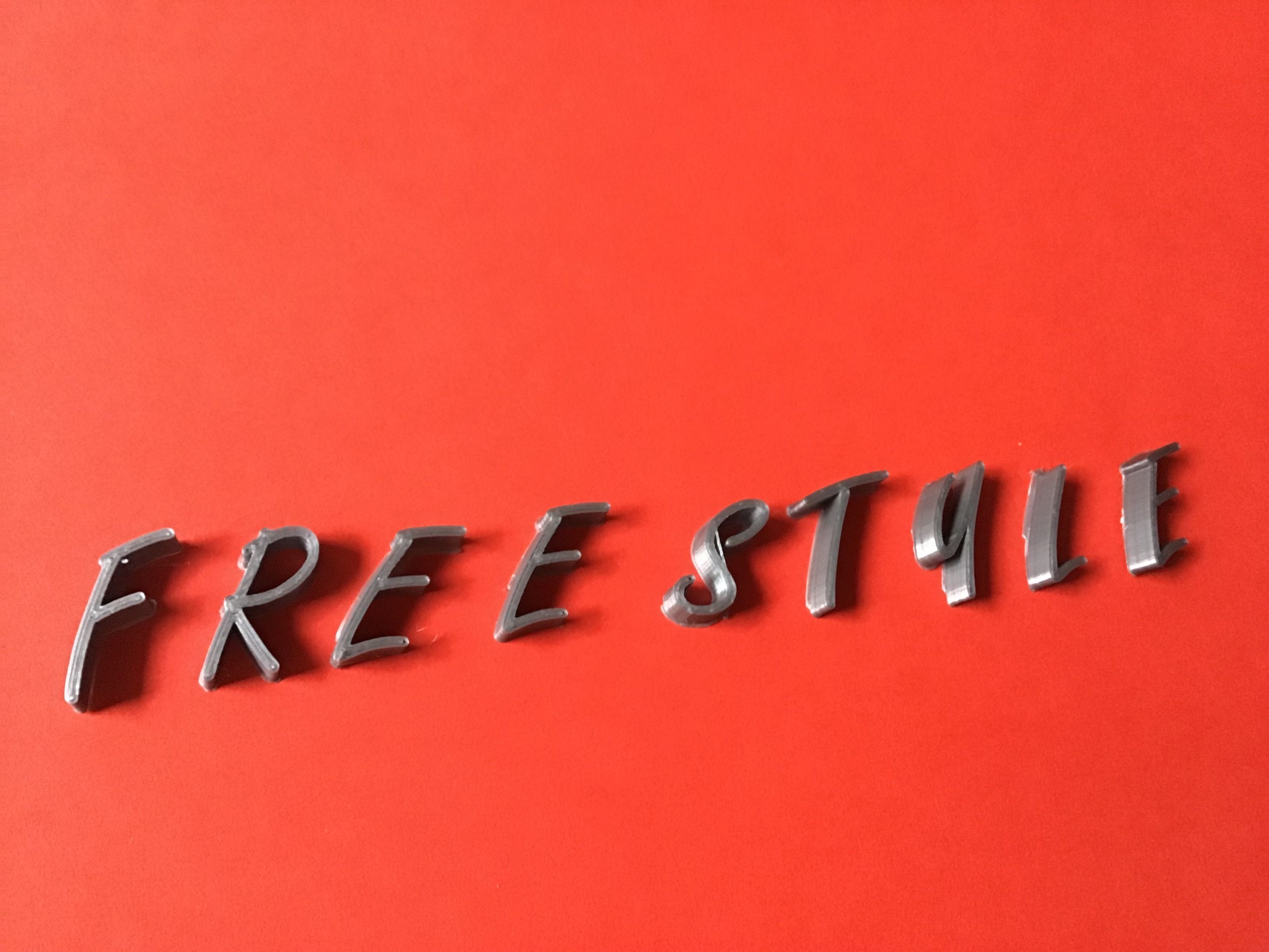 FREESTYLE font uppercase and lowercase 3D letters STL file 3D print model_2