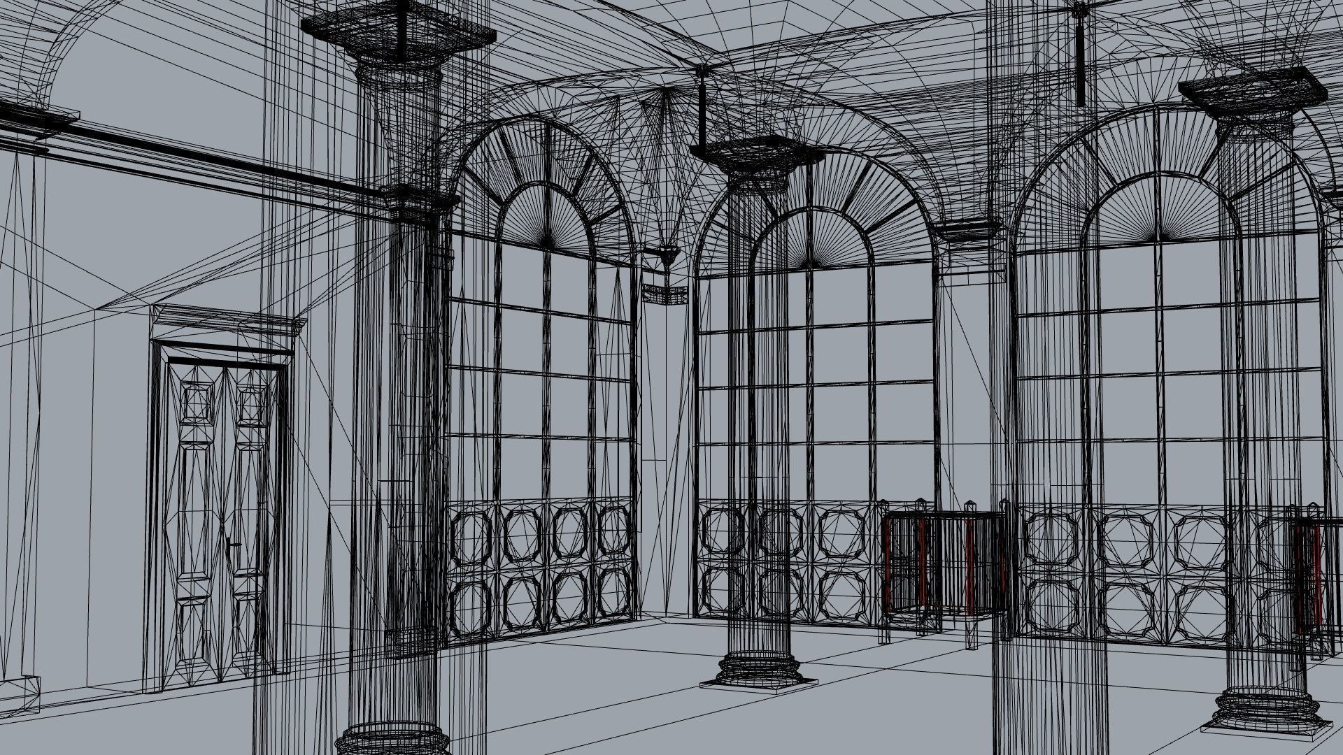 Column Hall 3D model_3