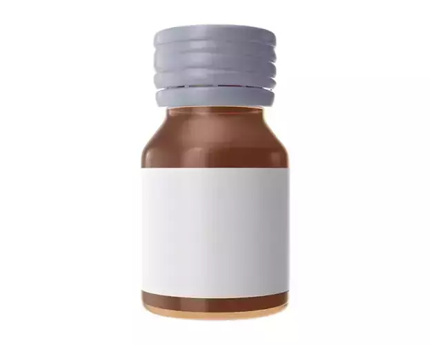 Medicine glass bottle for pills 3D model