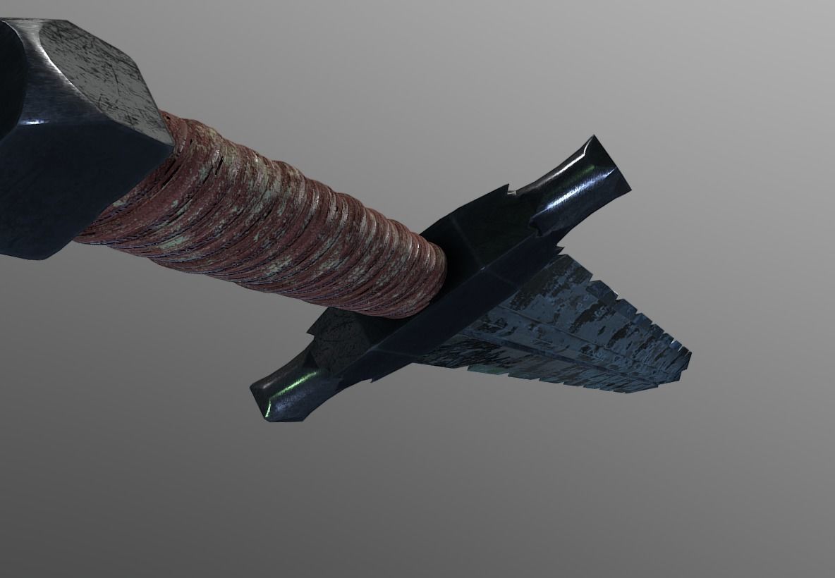 Old Blade Low-poly 3D model_4