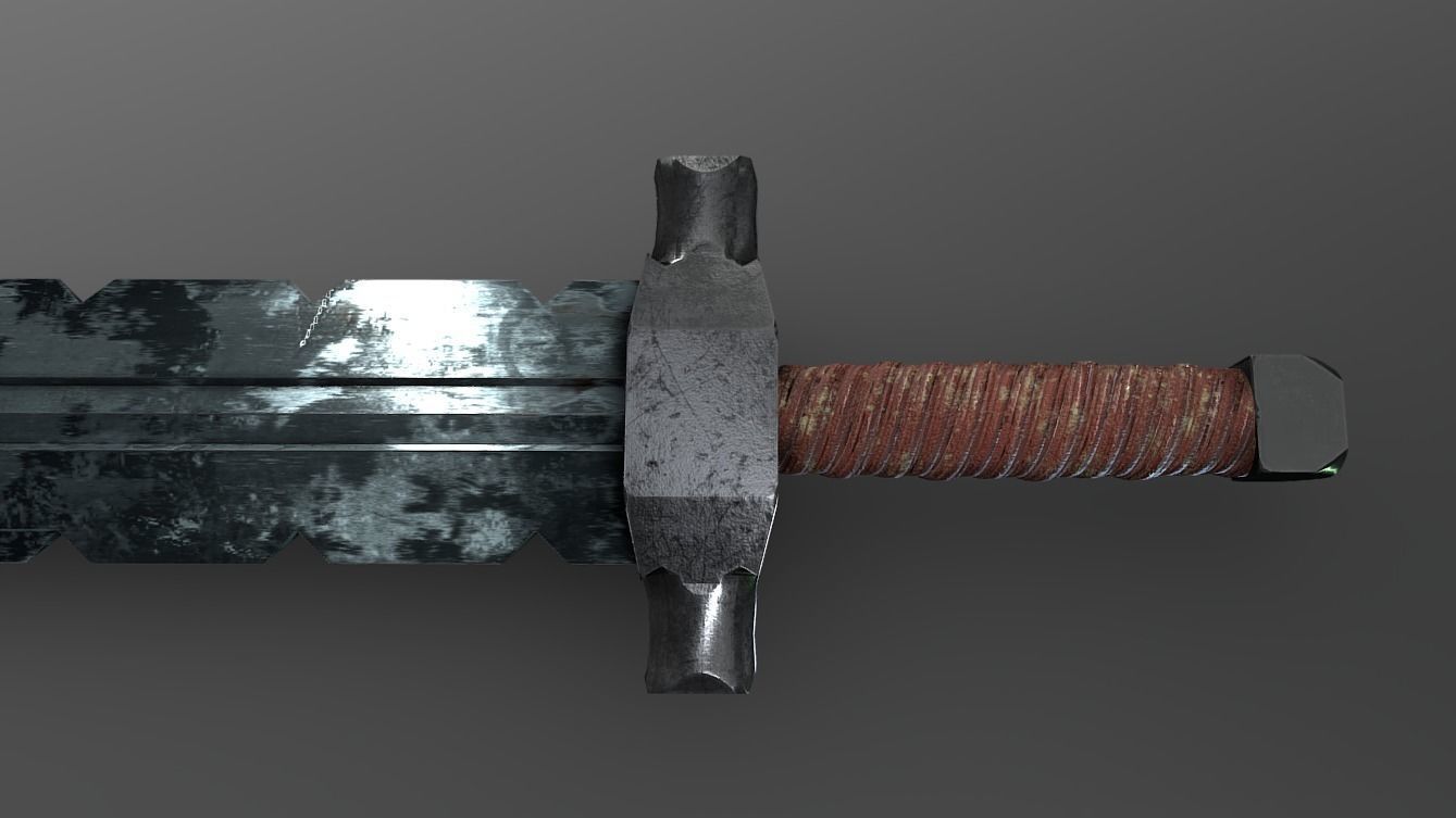 Old Blade Low-poly 3D model_1