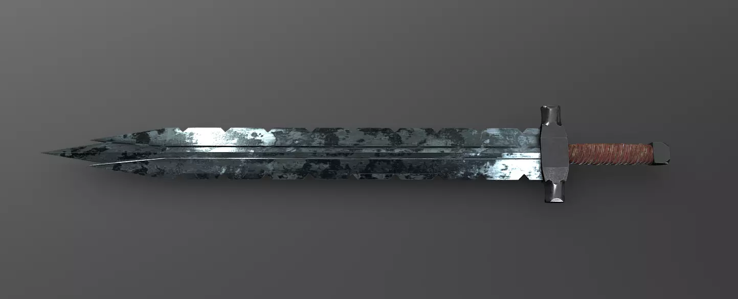 Old Blade Low-poly 3D model_0