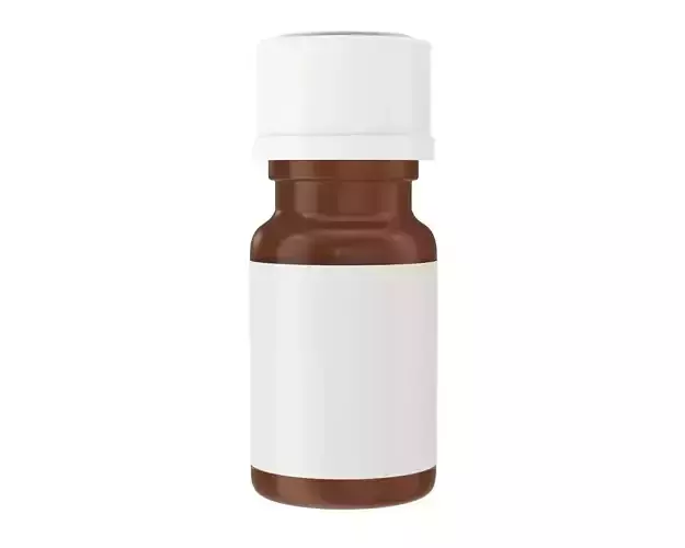 Medicine small glass bottle mockup 3D model
