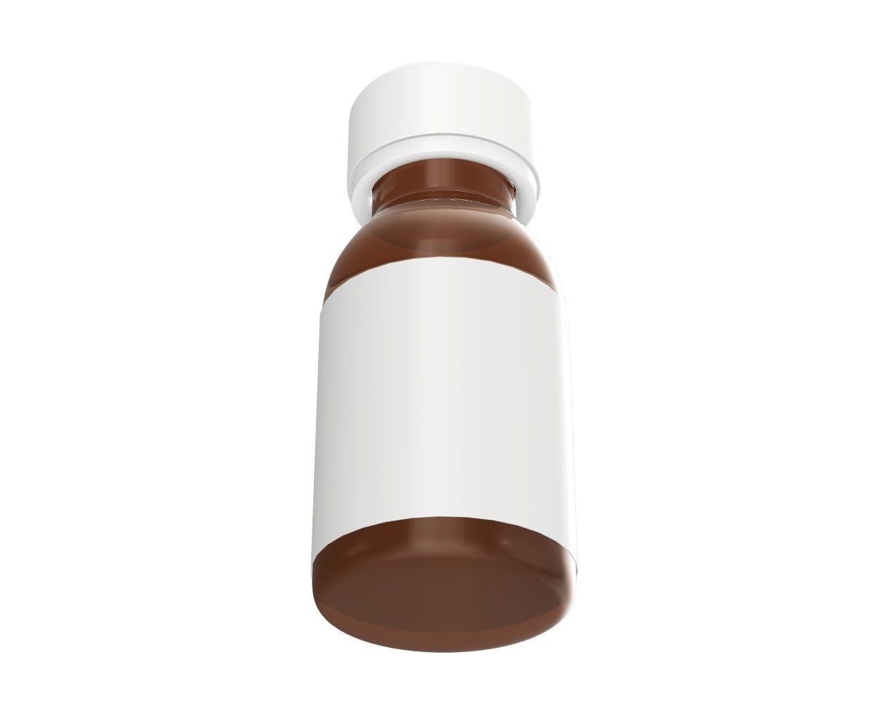 Medicine small glass bottle with label mockup 3D model_3