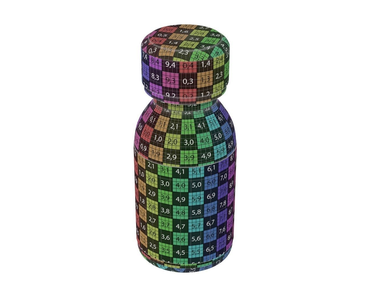 Medicine small glass bottle with label mockup 3D model_5