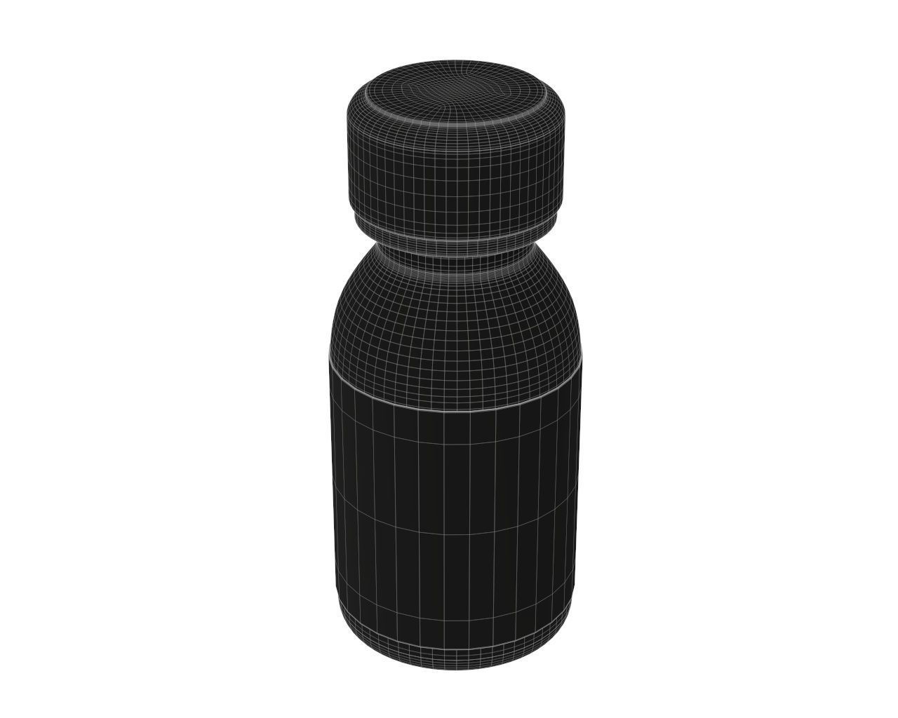 Medicine small glass bottle with label mockup 3D model_4