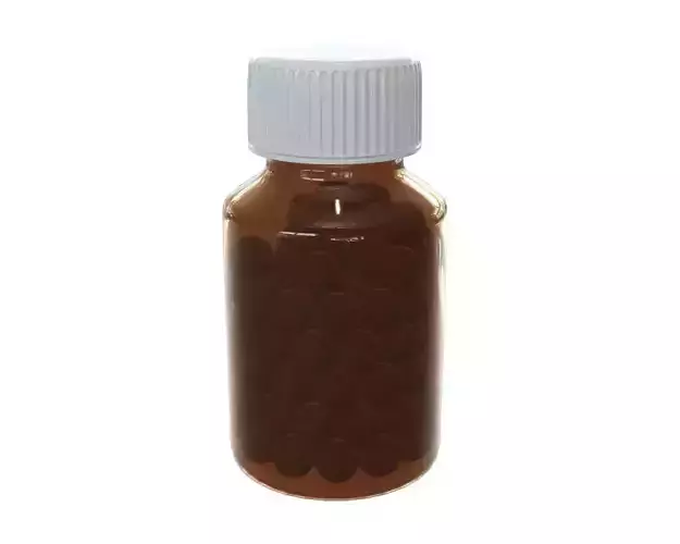Pills in glass bottle 01 3D model