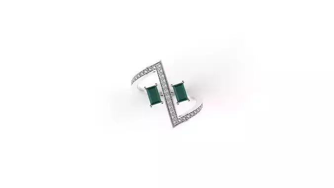 Geometric Ring Baguette