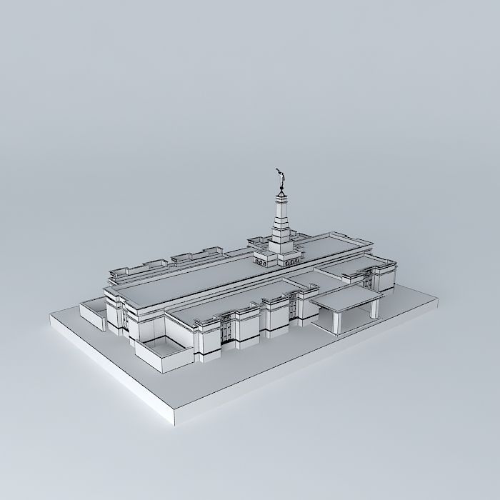 LDS. Temple Bismarck North Dakota Templo Mormon 61 st operati... Free 3D model_4