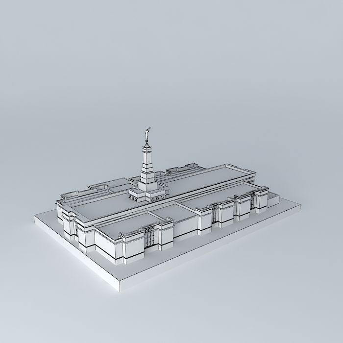 LDS. Temple Bismarck North Dakota Templo Mormon 61 st operati... Free 3D model_3