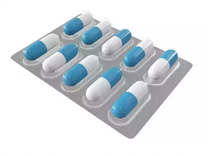 Pills in blister pack 01 3D model