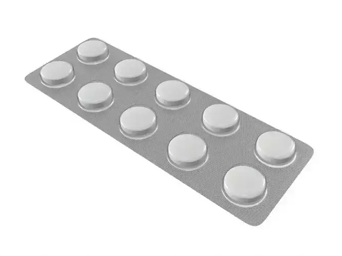 Pills in blister pack 03 3D model