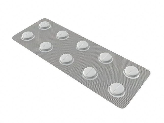 Pills in blister pack 04 3D model