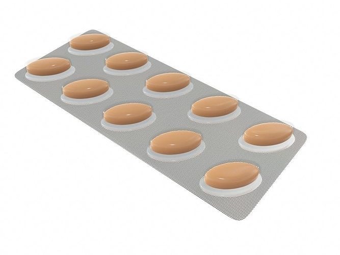 Pills in blister pack 07 3D model