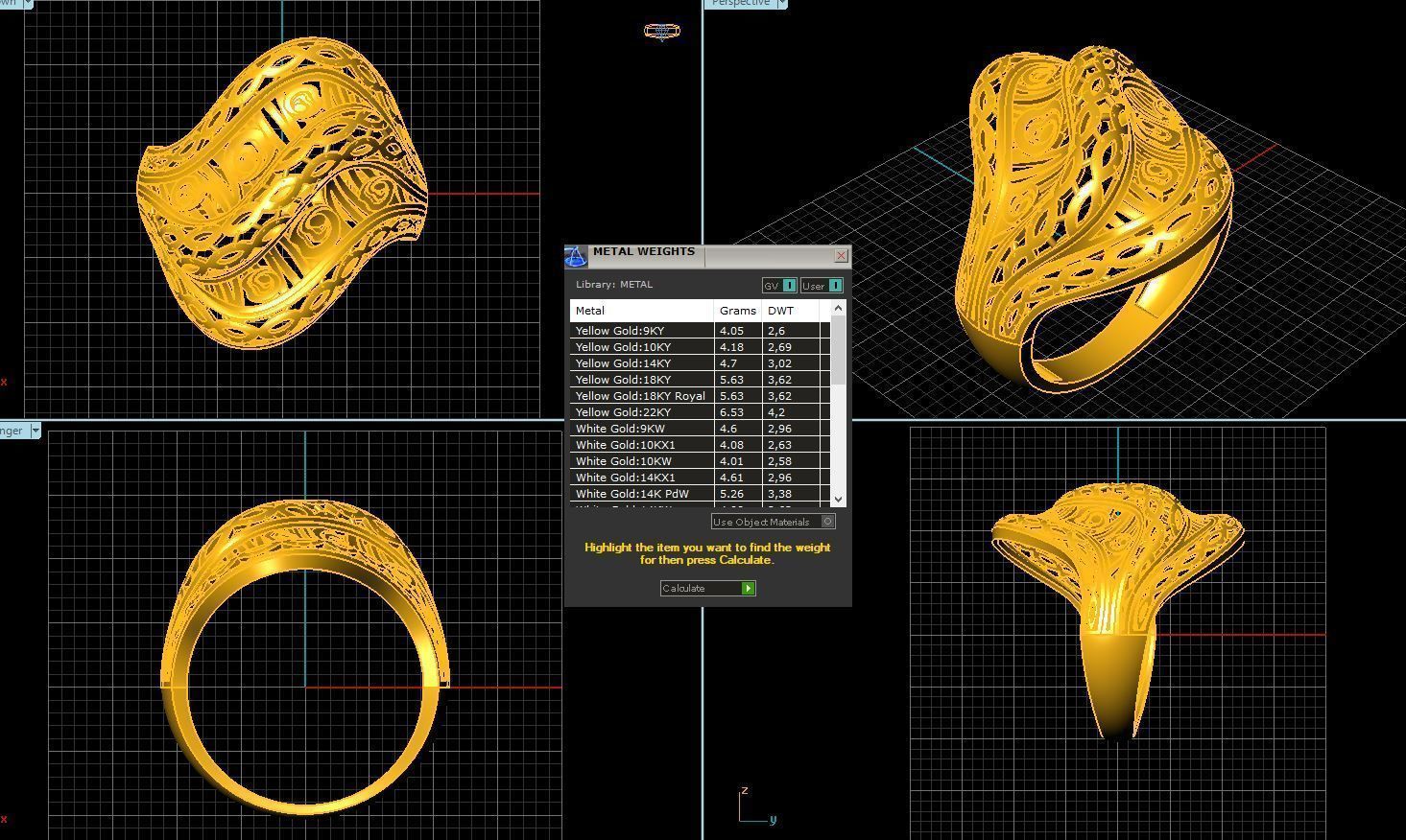 ring gold 3D model_1