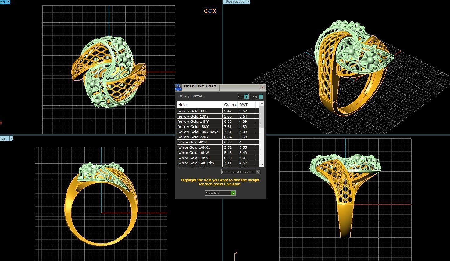 ring gold 3D model_1