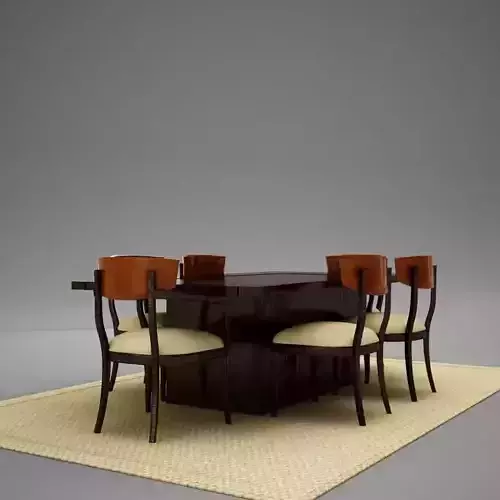 dinning03 dining table and chairs 3D model