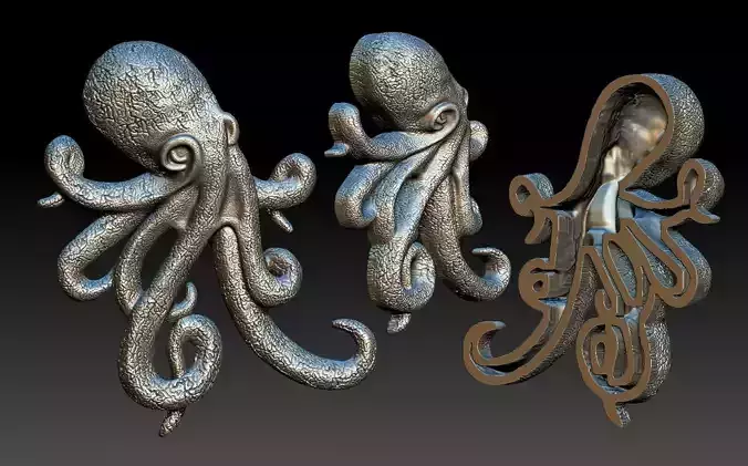 octopus two sculptures