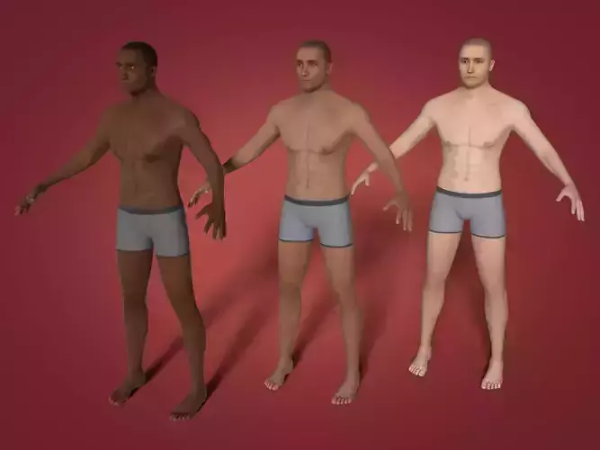 Man 3 Textures Low-poly 3D model