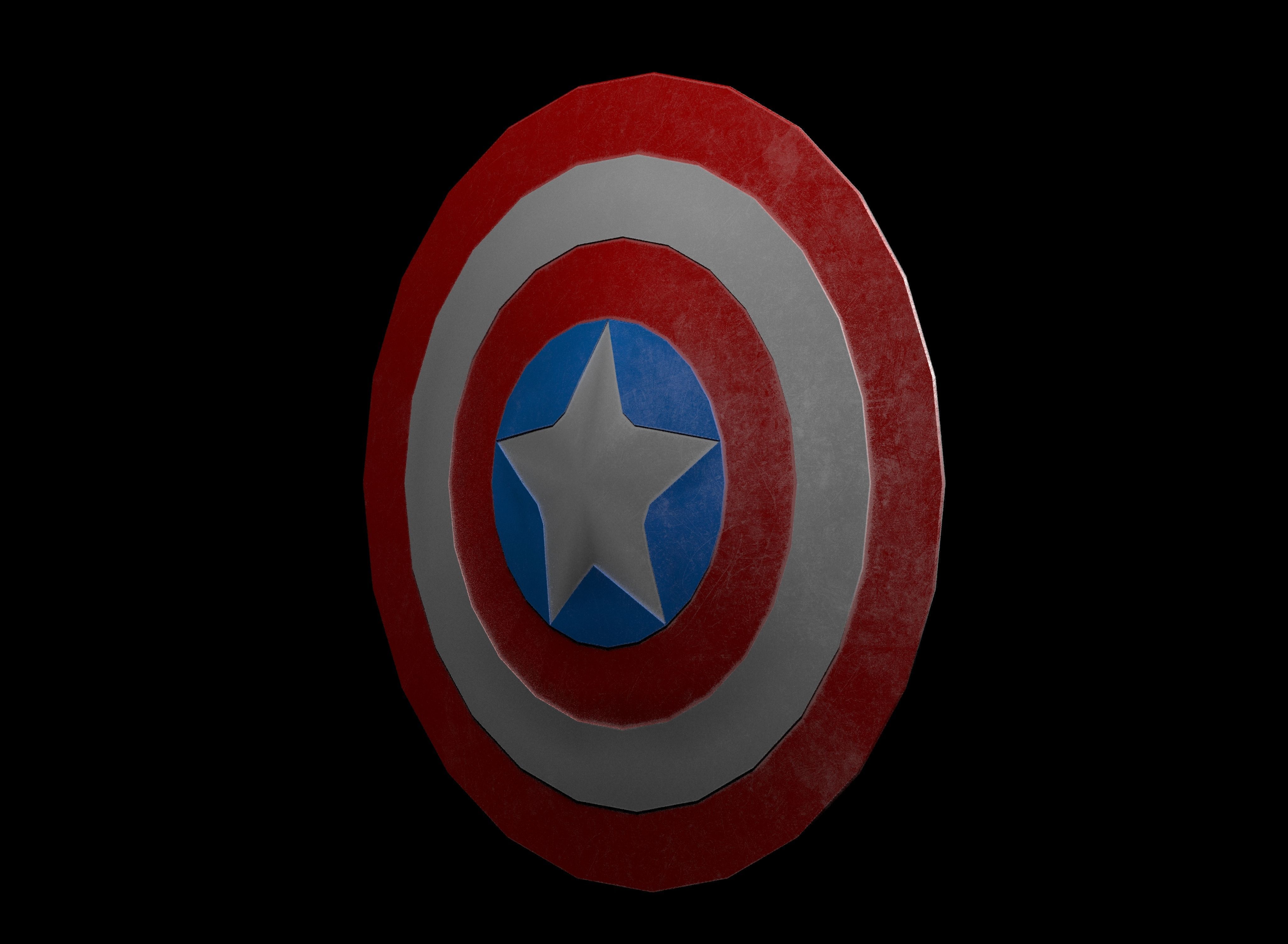 Captain America Shield Free low-poly 3D model_2