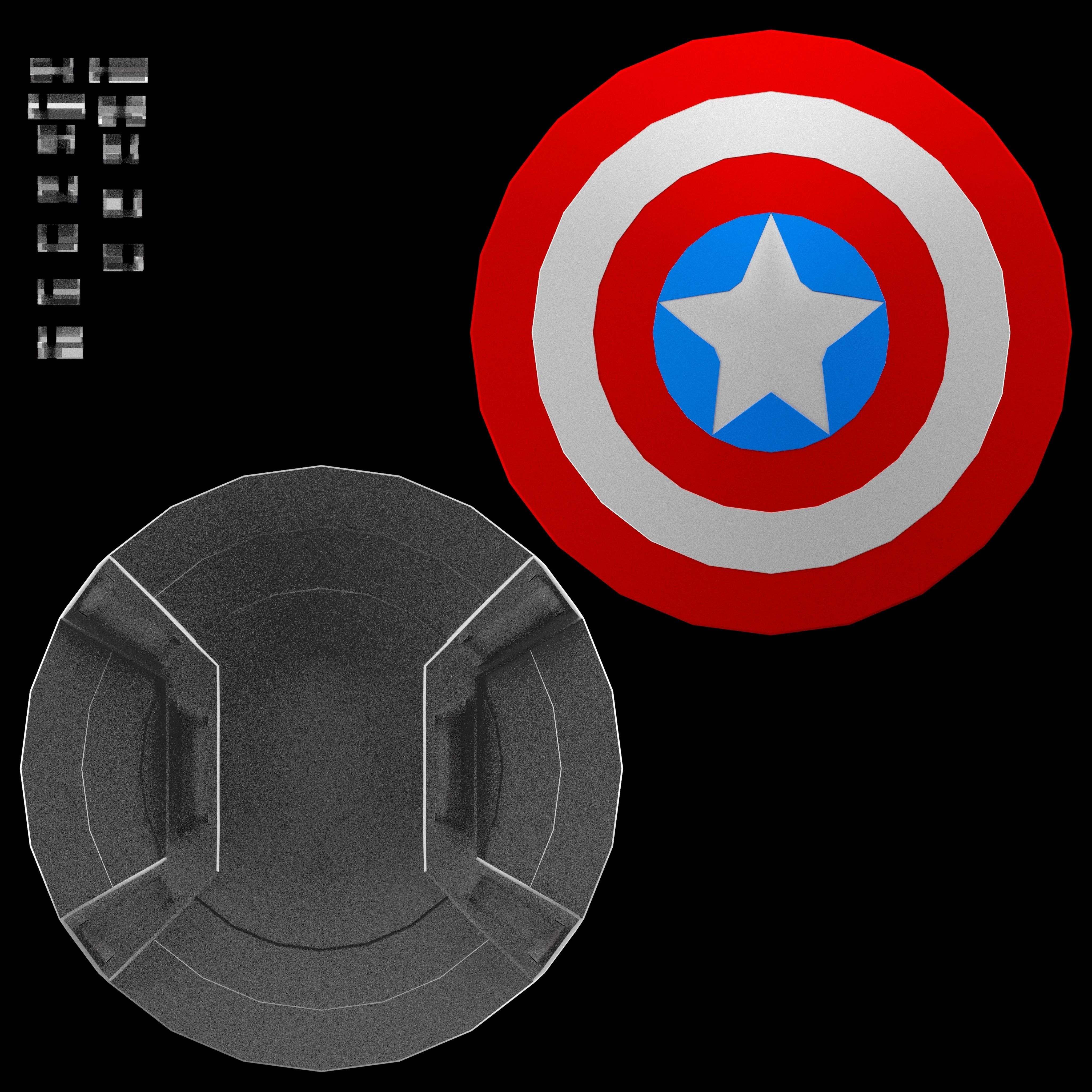 Captain America Shield Free low-poly 3D model_7