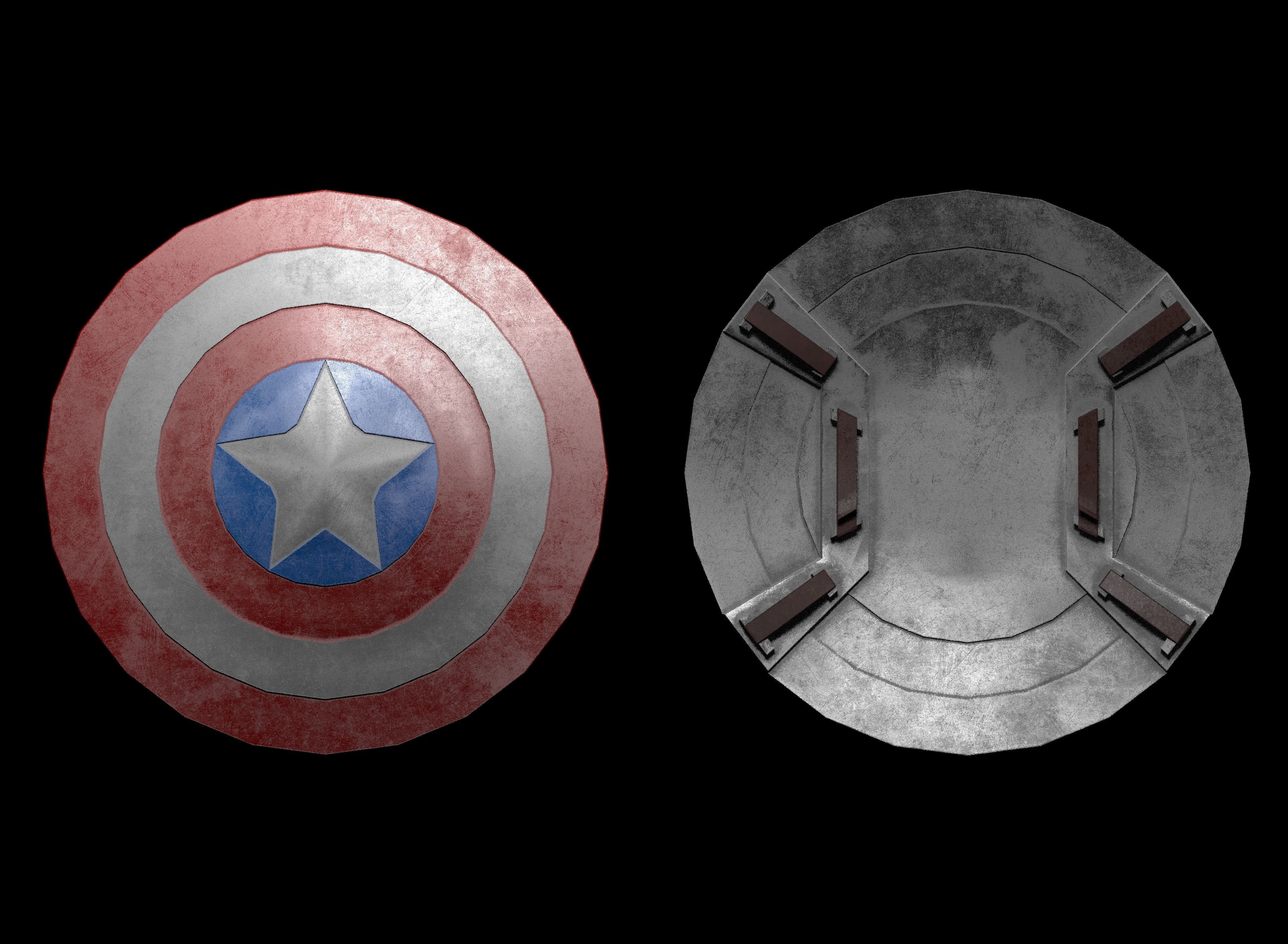 Captain America Shield Free low-poly 3D model_4